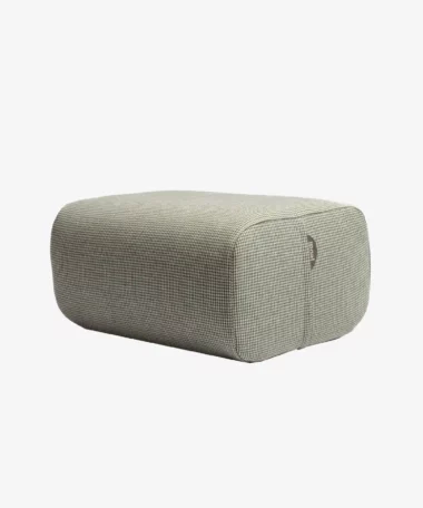 Pouf Cocotte motif pied de poule - ecru/vert - Maison Jeudi | Manoir Plume