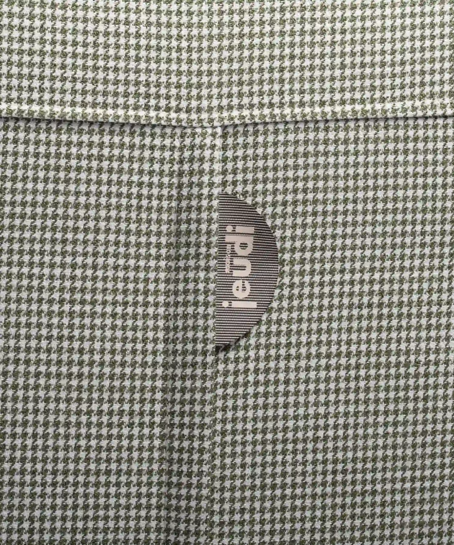 Pouf Cocotte motif pied de poule - ecru/vert - Maison Jeudi | Manoir Plume