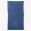 Serviette de plage en coton bio double-face - outremer - Atelier Dune | Manoir Plume