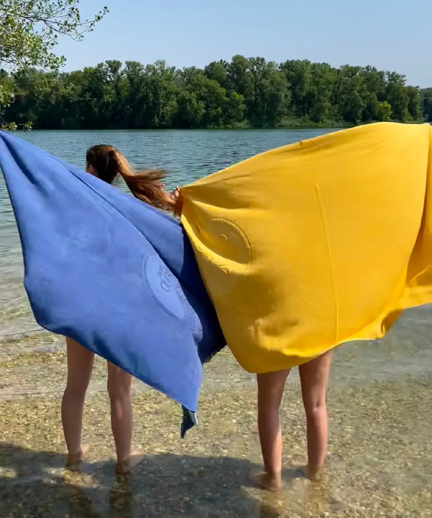 Serviette de plage en coton bio double-face - curry - Atelier Dune | Manoir Plume