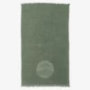 Serviette de plage en coton bio double-face - sauge - Atelier Dune | Manoir Plume