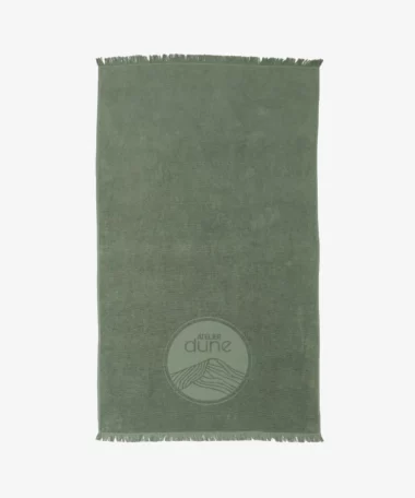 Serviette de plage en coton bio double-face - sauge - Atelier Dune | Manoir Plume