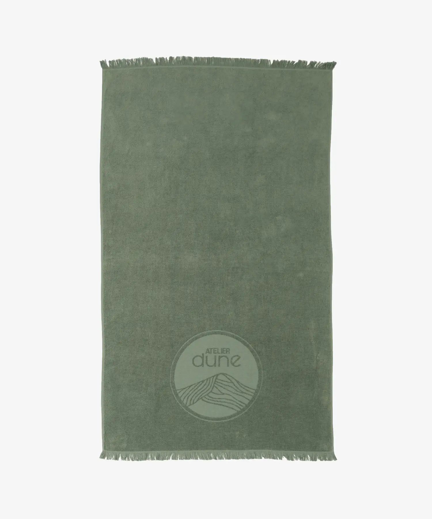 Serviette de plage en coton bio double-face - sauge - Atelier Dune | Manoir Plume