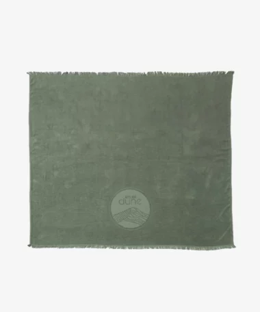 Serviette de plage familiale en coton bio double-face - sauge - Atelier Dune | Manoir Plume