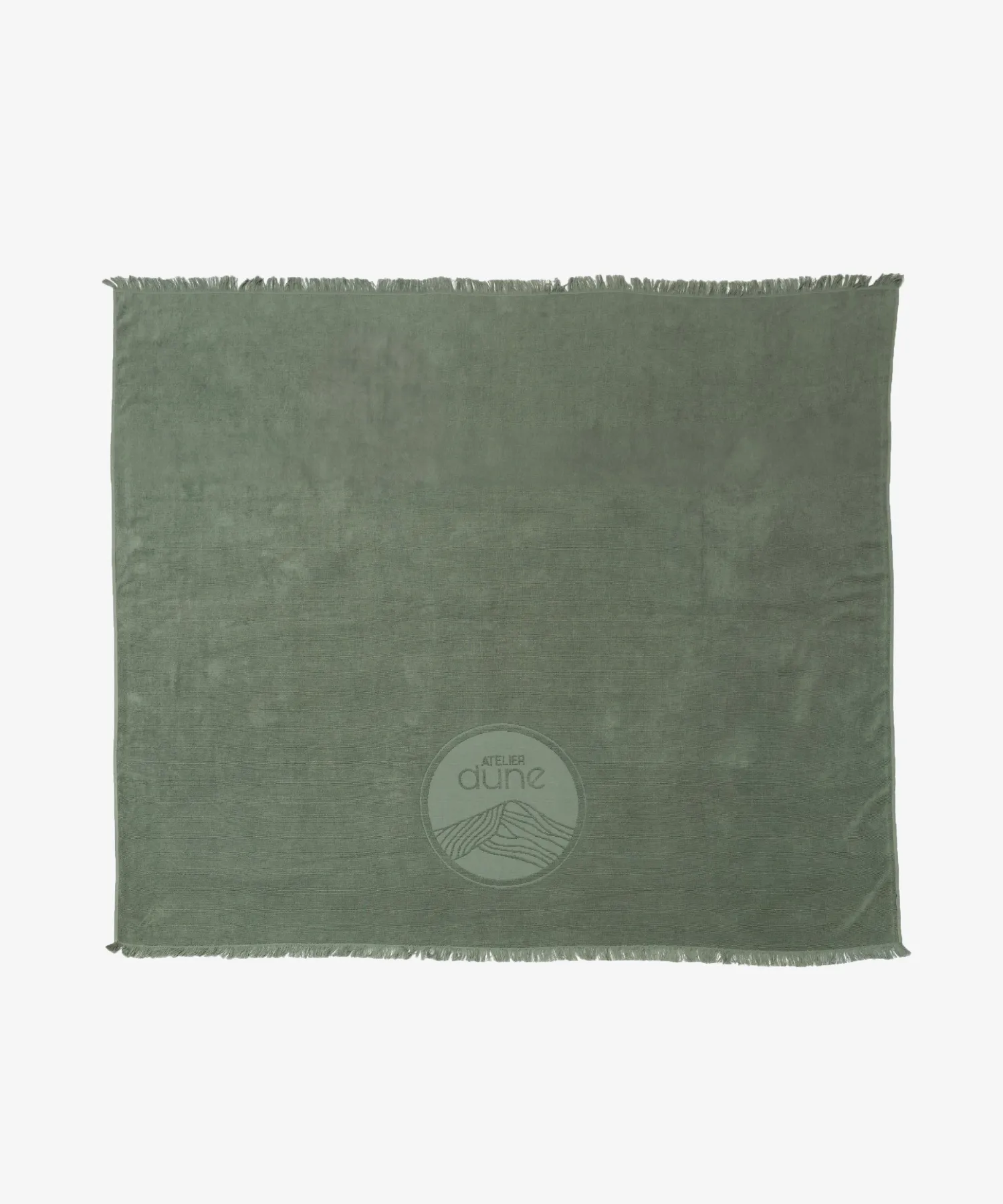 Serviette de plage familiale en coton bio double-face - sauge - Atelier Dune | Manoir Plume