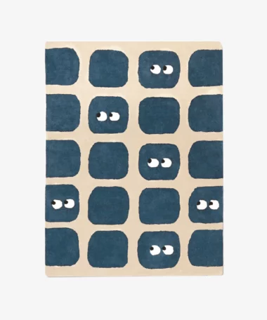 Tapis enfant en coton bio Bidules - bleu marine - Bleuu Studio | Manoir Plume