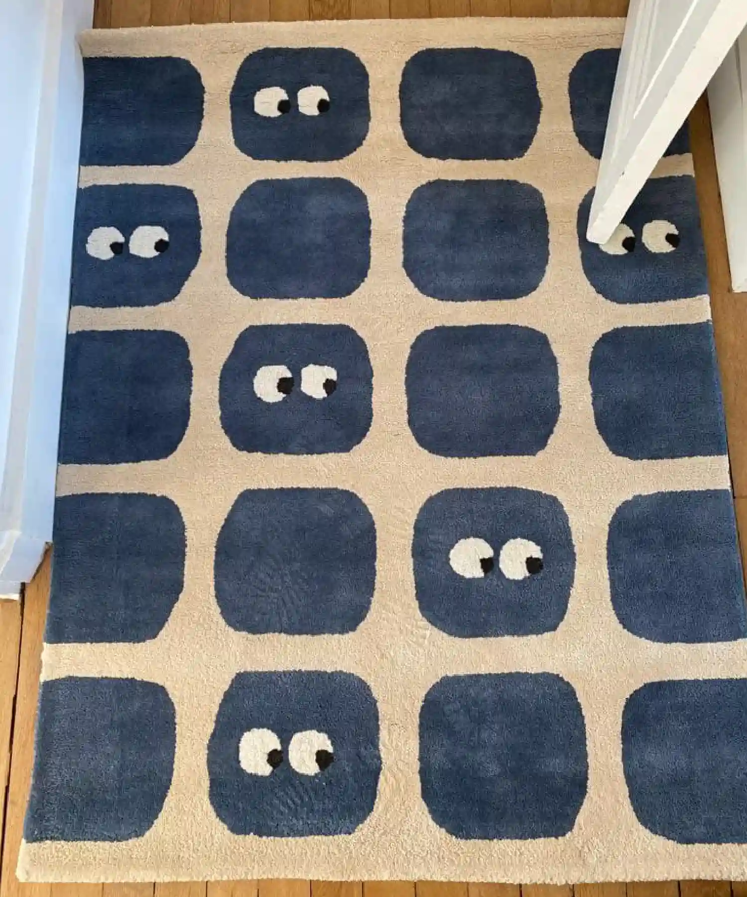 Tapis enfant en coton bio Bidules - bleu marine - Bleuu Studio | Manoir Plume