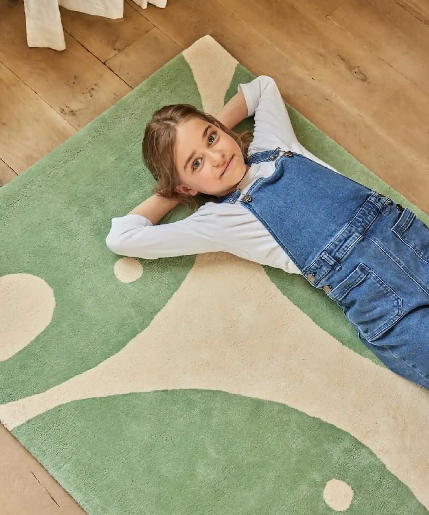 Tapis enfant en coton bio Éléphant - vert - Bleuu Studio | Manoir Plume