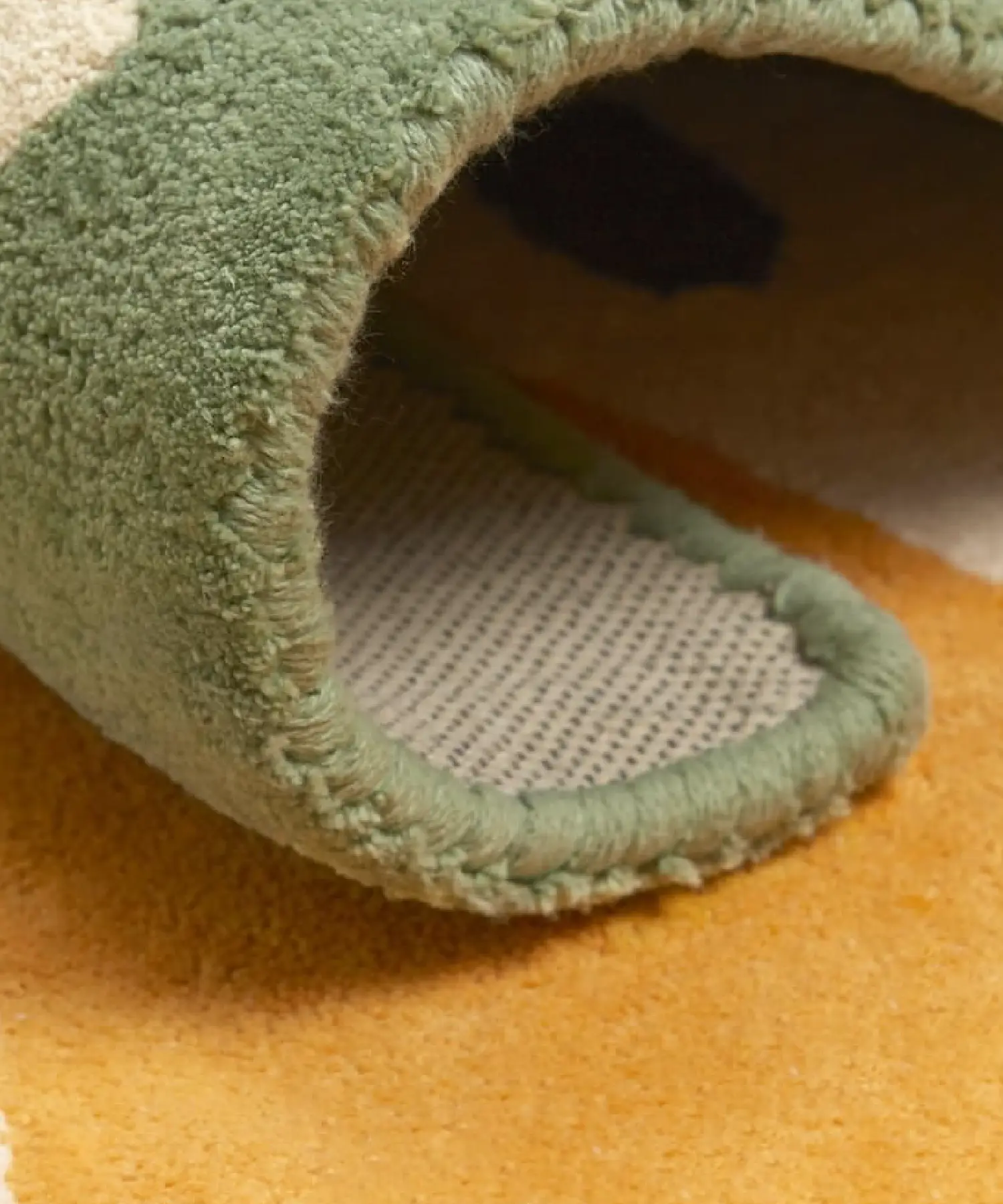 Tapis enfant en coton bio Forêt - abricot - Bleuu Studio | Manoir Plume