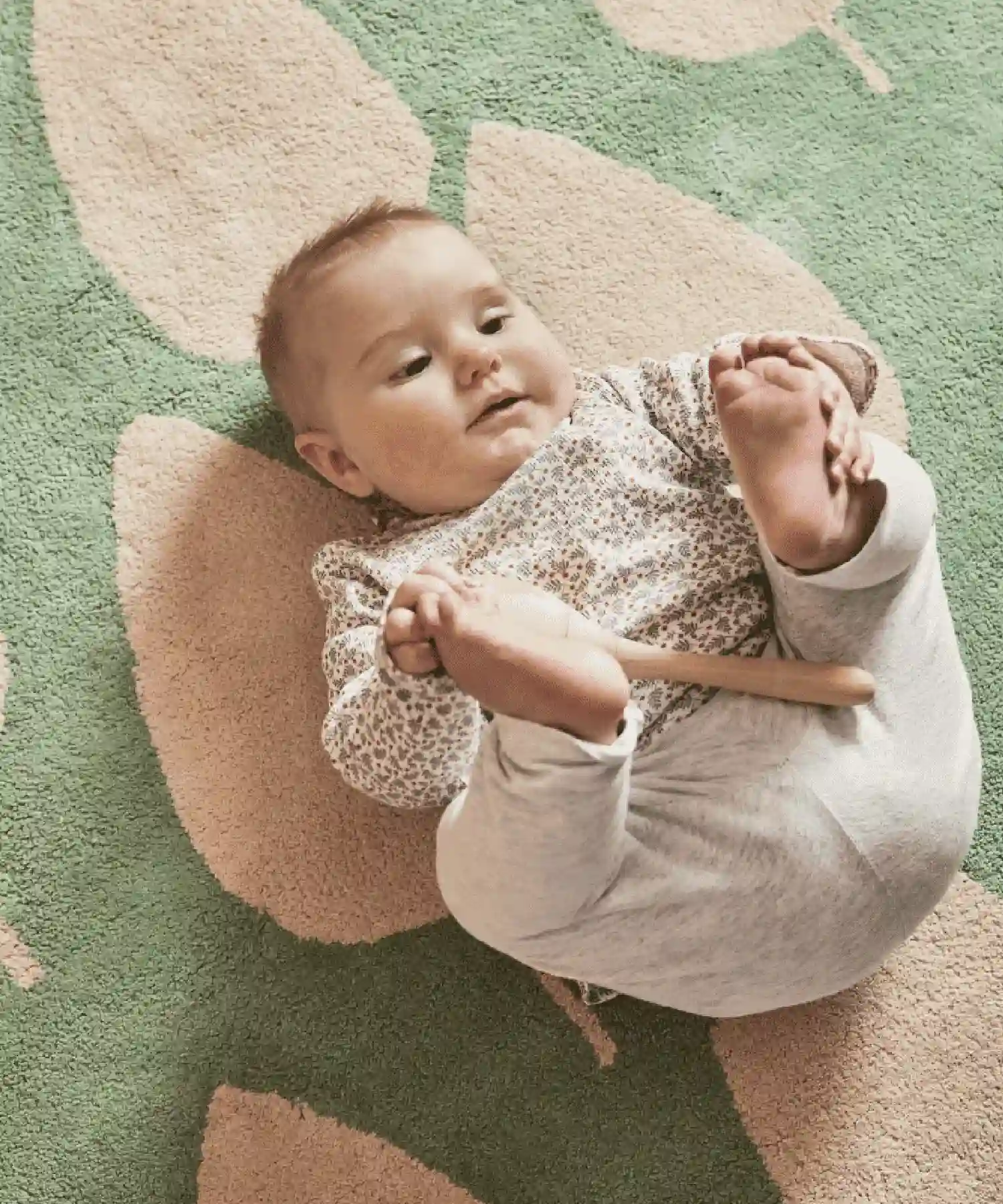 Tapis enfant en coton bio Forêt - vert - Bleuu Studio | Manoir Plume