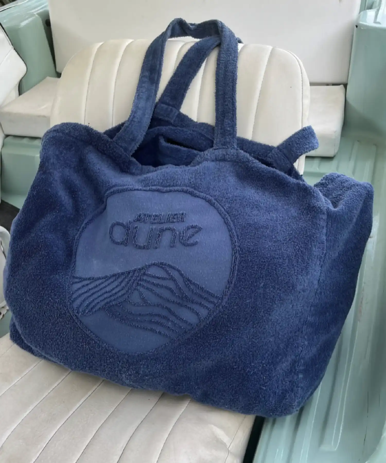 Totebag en éponge bouclette en coton bio - XL - outremer - Atelier Dune | Manoir Plume