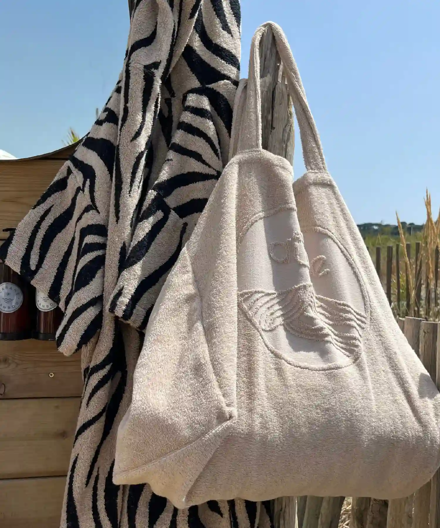 Totebag en éponge bouclette en coton bio - XL - sable - Atelier Dune | Manoir Plume