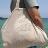 Totebag en éponge bouclette en coton bio - XL - sable - Atelier Dune | Manoir Plume