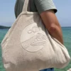 Totebag en éponge bouclette en coton bio - M - sable - Atelier Dune | Manoir Plume