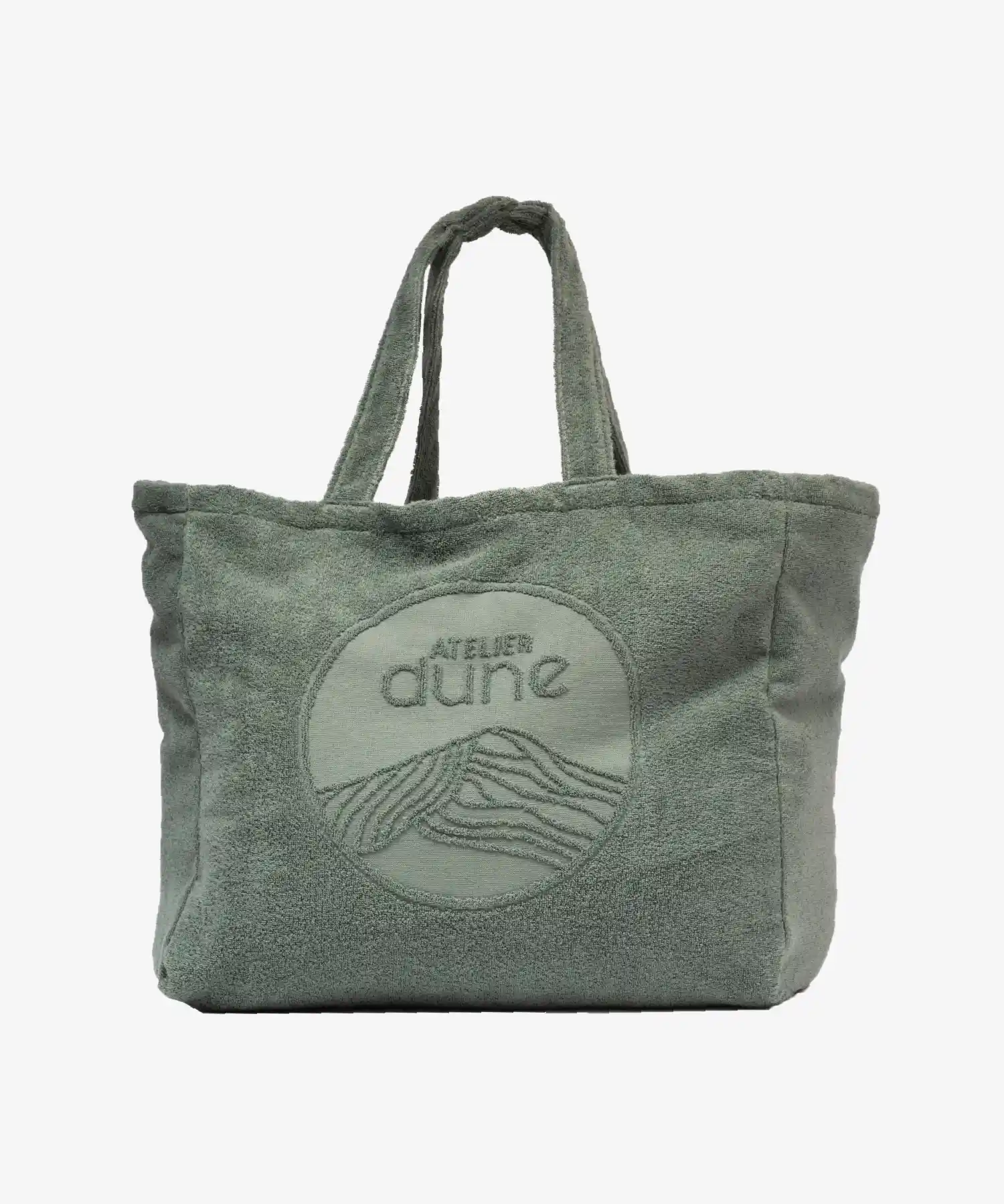 Totebag en éponge bouclette en coton bio - XL - sauge - Atelier Dune | Manoir Plume