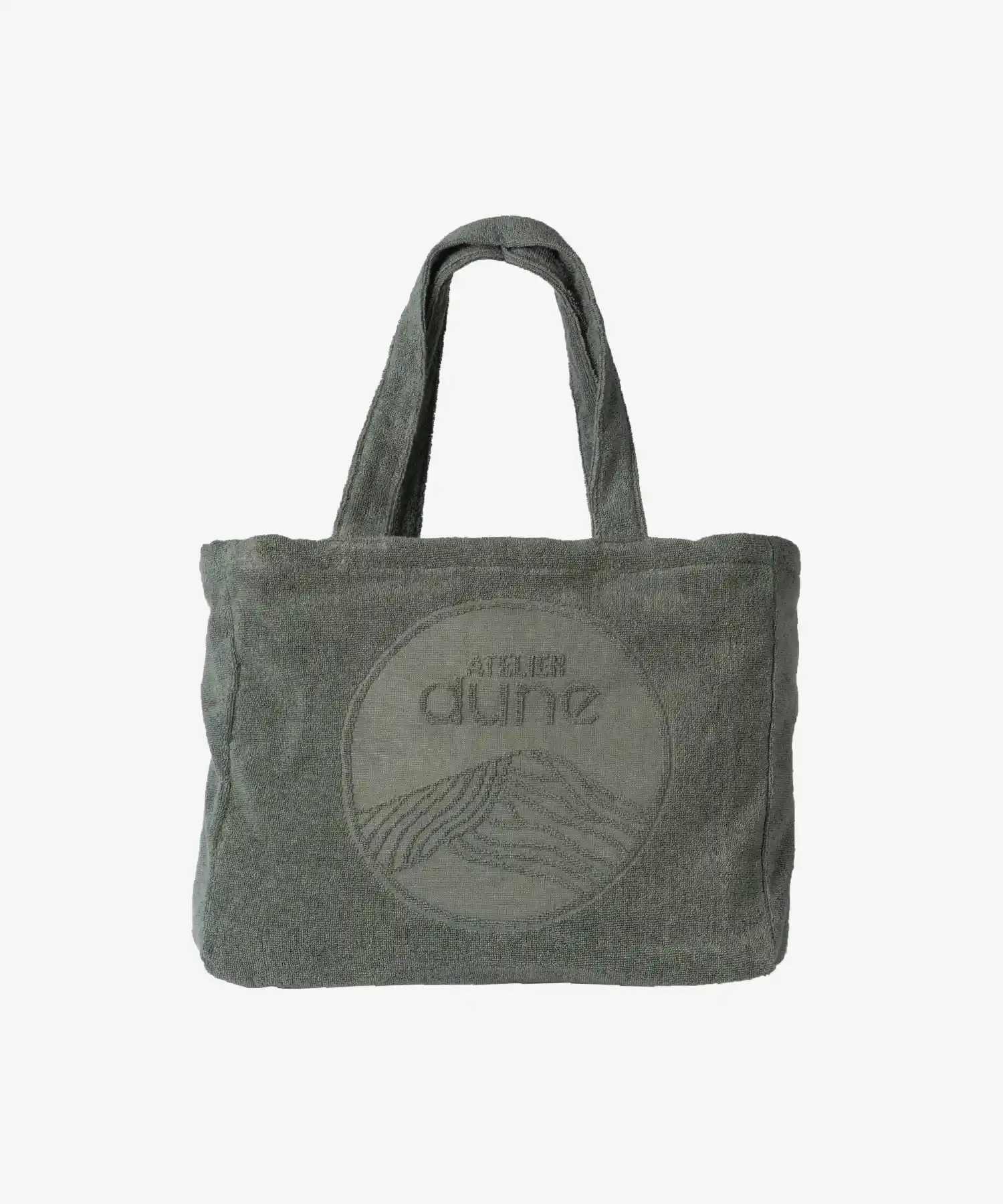 Totebag en éponge bouclette en coton bio - sauge - Atelier Dune | Manoir Plume