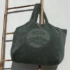 Totebag en éponge bouclette en coton bio - M - sauge - Atelier Dune | Manoir Plume