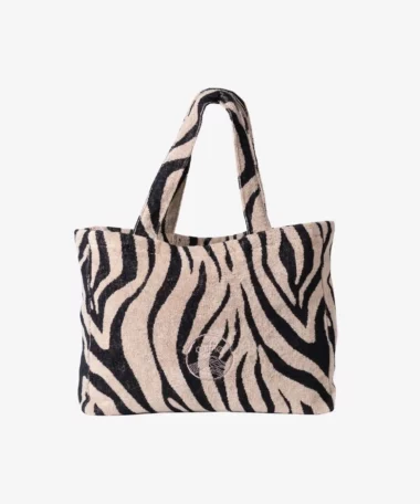 Totebag en éponge bouclette en coton bio M - zèbre - Atelier Dune | Manoir Plume
