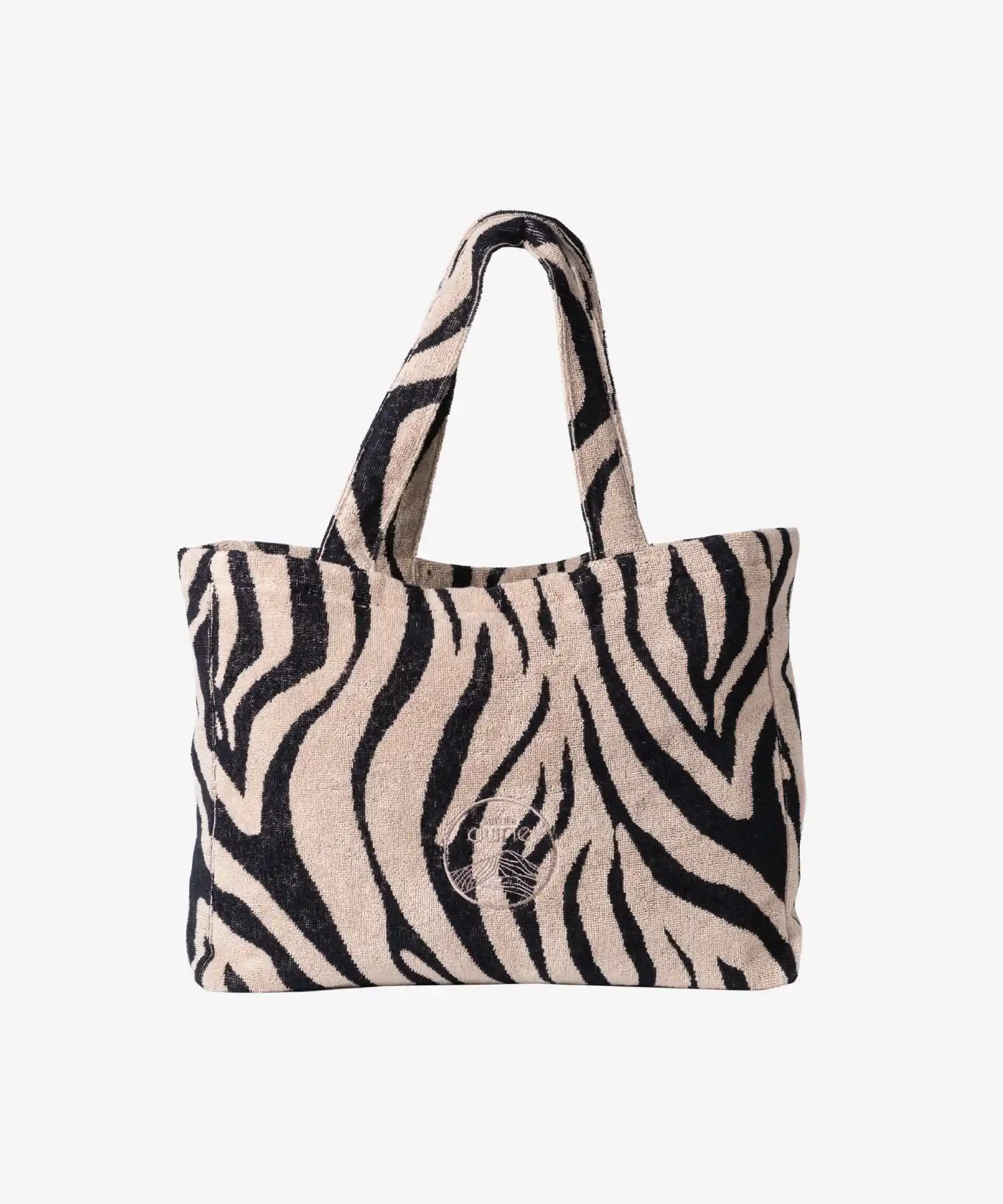 Totebag en éponge bouclette en coton bio M - zèbre - Atelier Dune | Manoir Plume