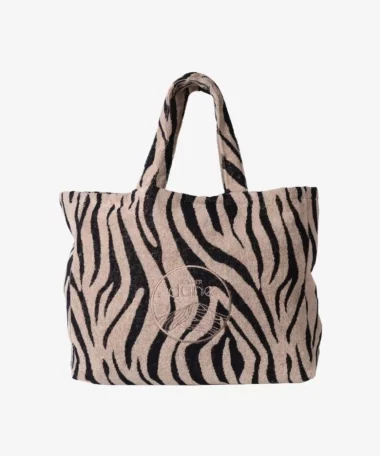 Totebag en éponge bouclette en coton bio - XL - zèbre - Atelier Dune | Manoir Plume