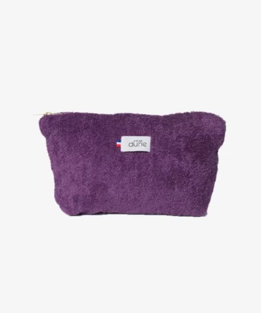 Trousse en éponge bouclette en coton bio - violet foncé - Atelier Dune | Manoir Plume
