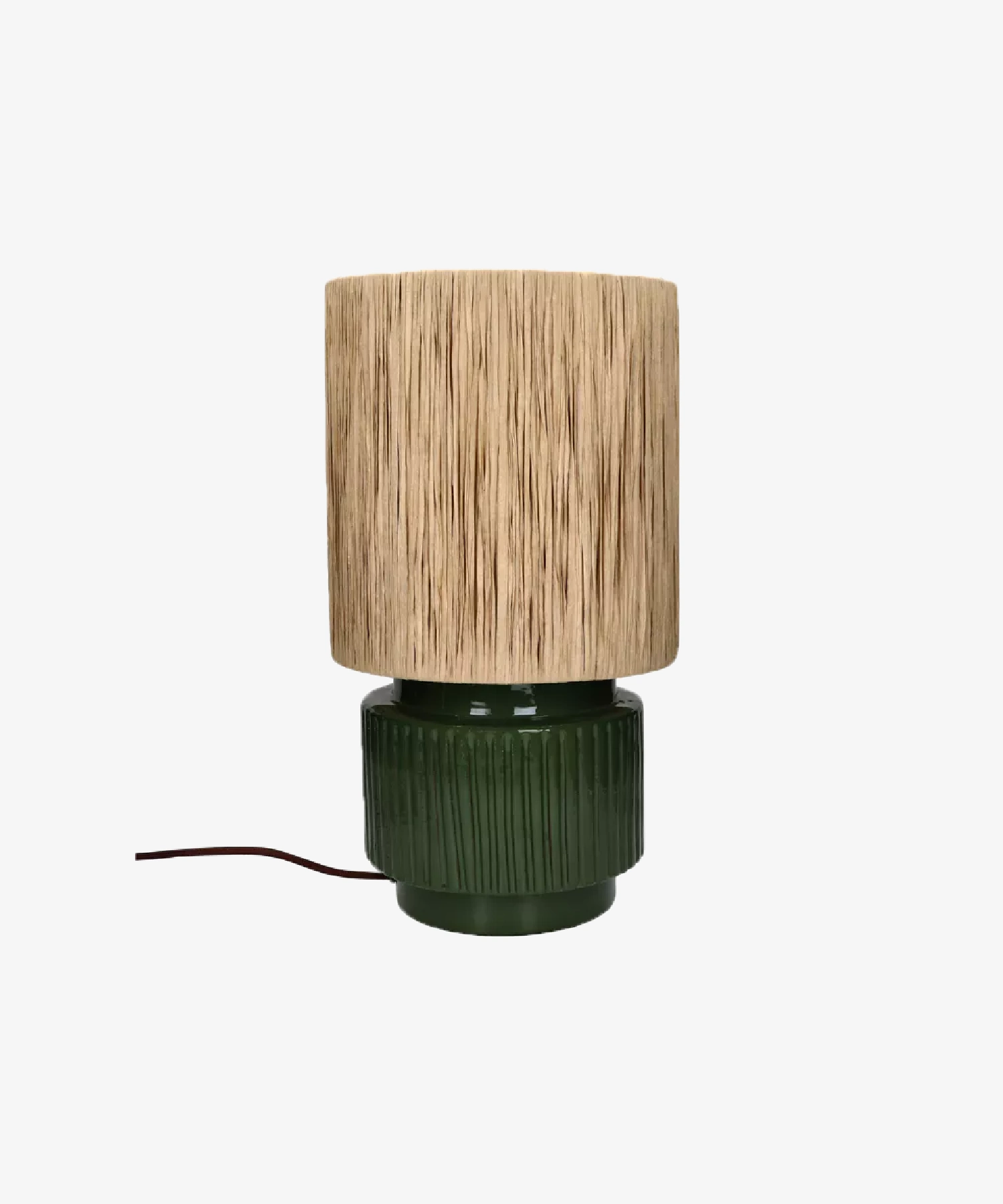 Lampe à poser Cordoba en terracotta et tissu - kaki - Pomax | Manoir Plume