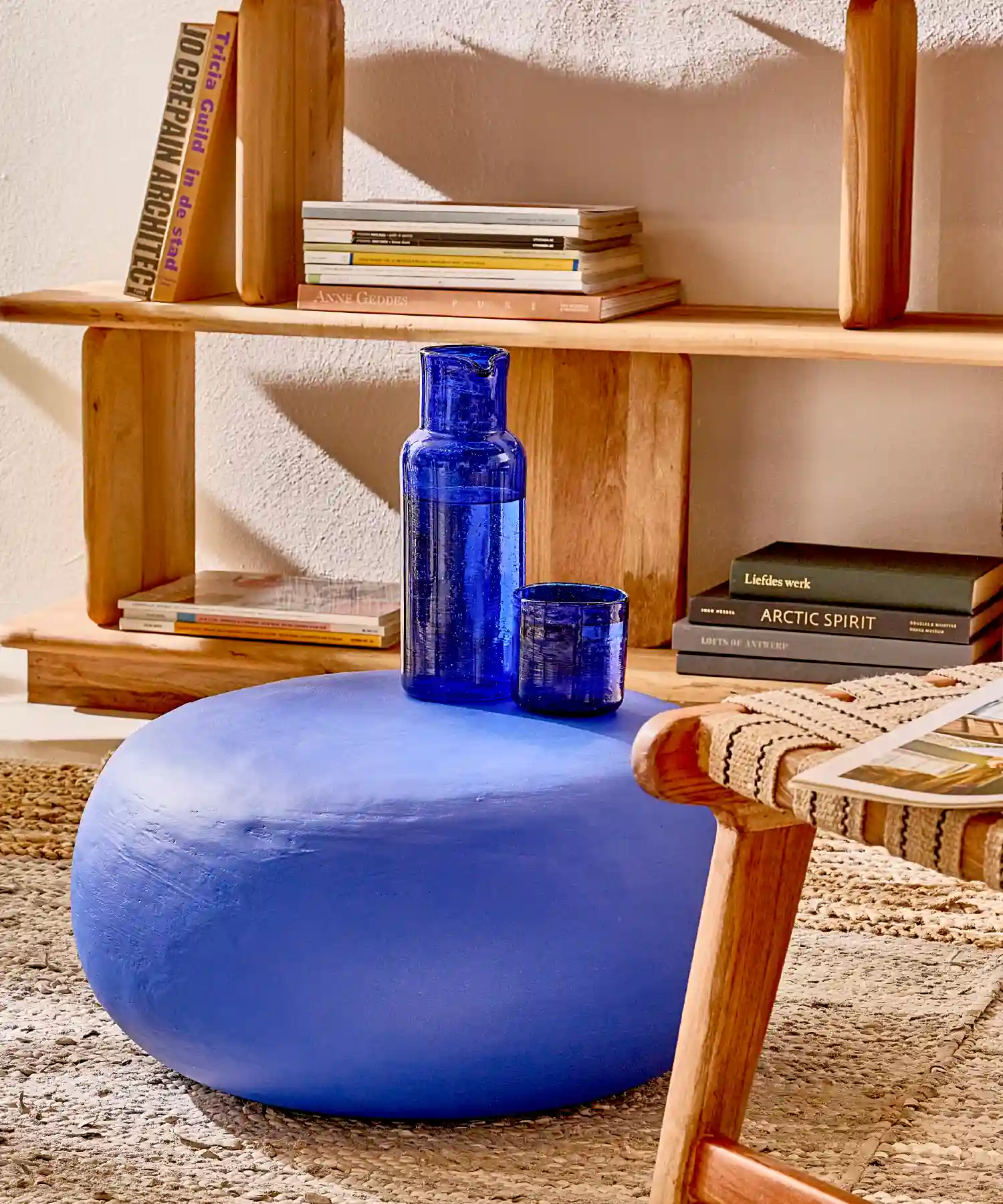 Étagère basse Matteo en bois recyclé - naturel - Pomax | Manoir Plume