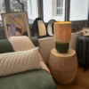 Grande lampe à poser Cordoba en terracotta et tissu - kaki - Pomax | Manoir Plume
