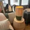 Grande lampe à poser Cordoba en terracotta et tissu - kaki - Pomax | Manoir Plume