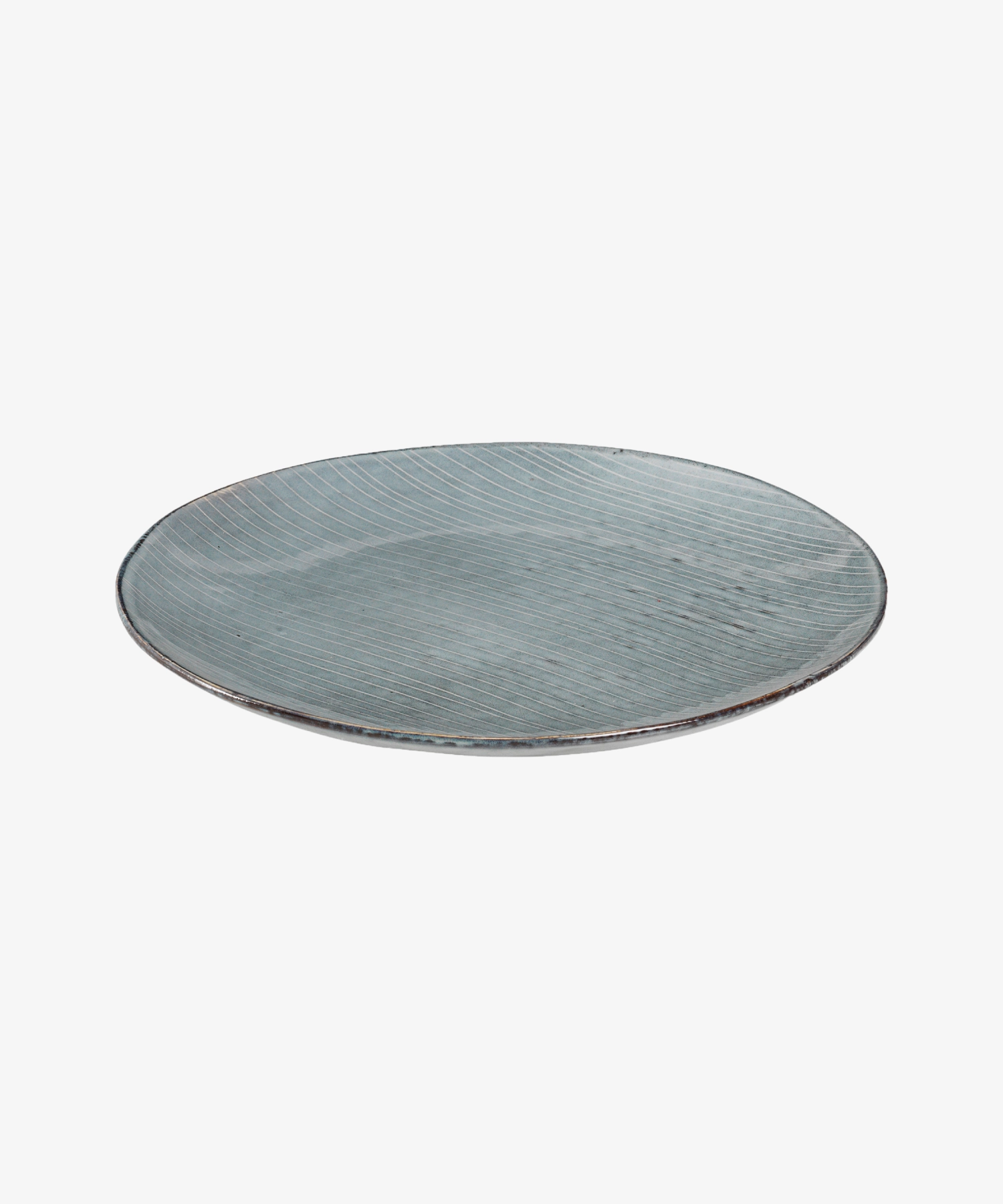 Assiette plate en grès émaillé Nordic Sea - bleu gris - Broste Copenhagen | Manoir Plume
