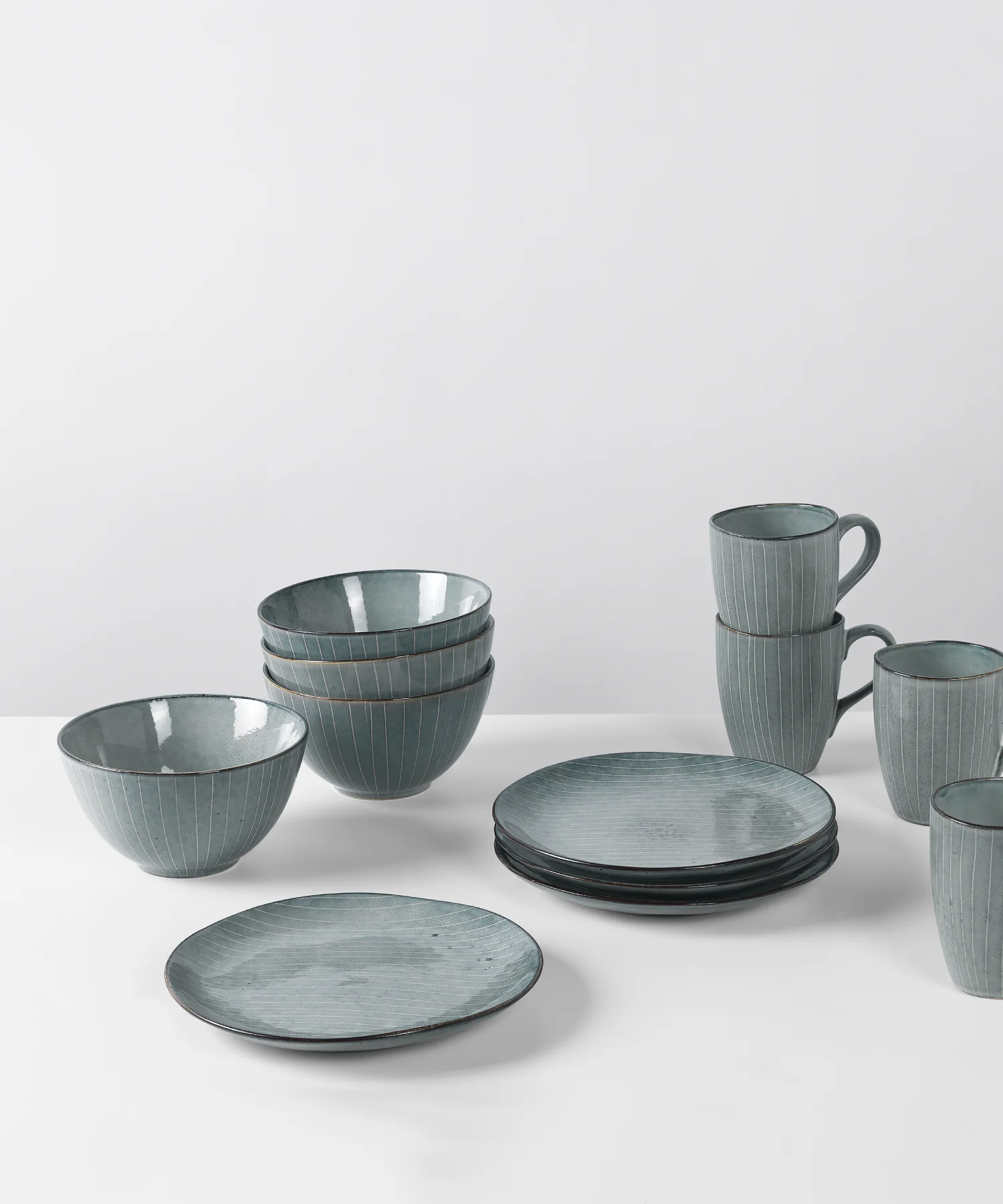 Bol en grès émaillé Nordic Sea Ø15 x 8 cm - bleu gris - Broste Copenhagen | Manoir Plume
