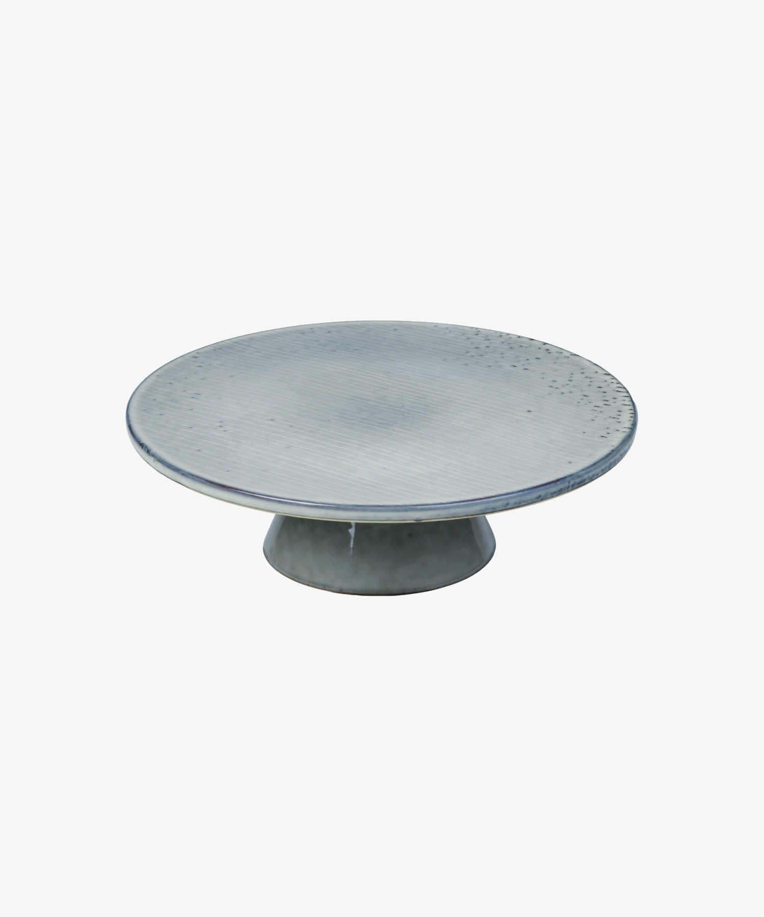Plat à gâteaux en grès émaillé Nordic Sea - bleu gris - Broste Copenhagen | Manoir Plume