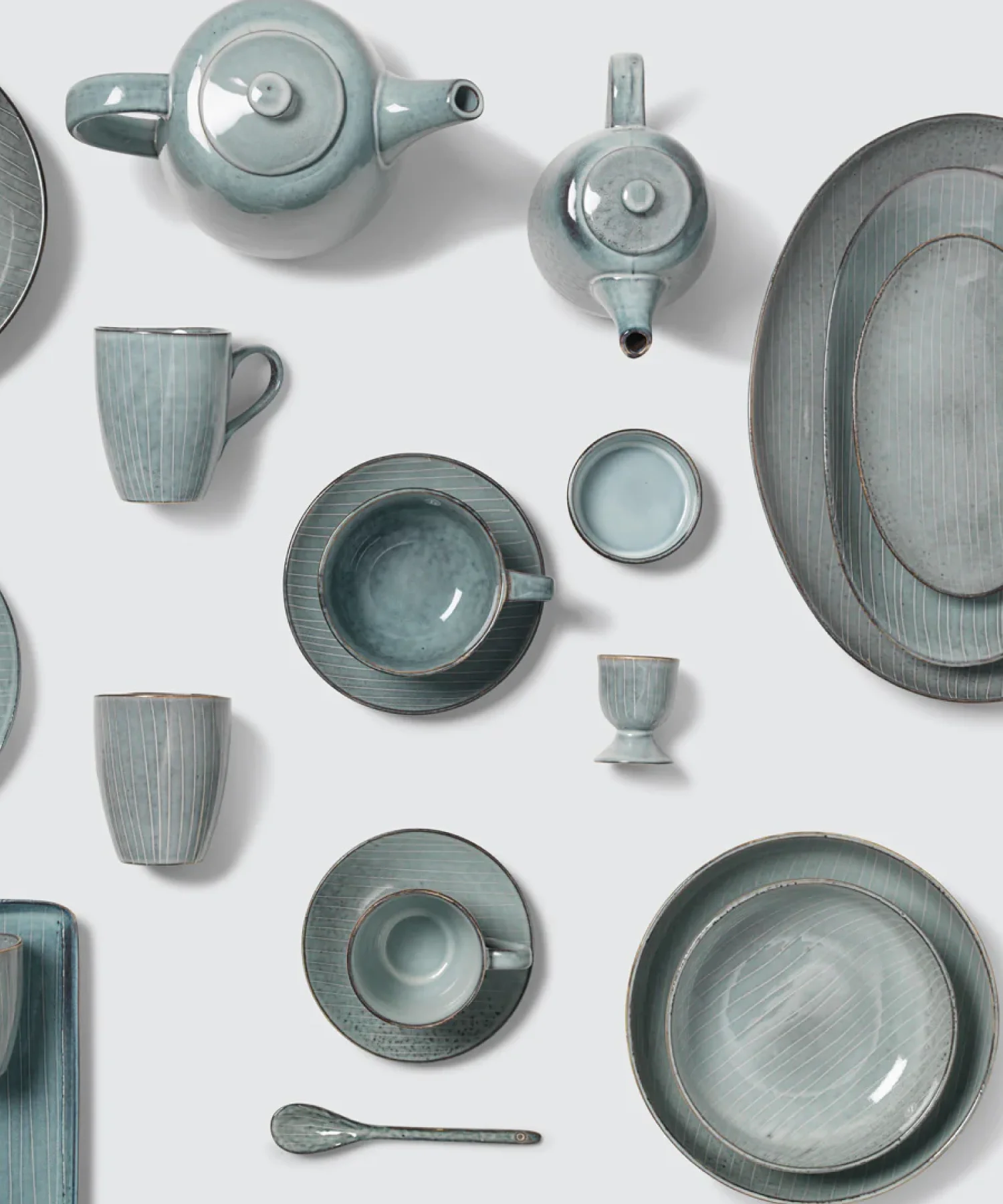 Pot avec couvercle en grès émaillé Nordic Sea - bleu gris - Broste Copenhagen | Manoir Plume