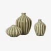 Set de 3 vases en porcelaine Amalie - vert - Broste Copenhagen | Manoir Plume Set de 3 vases en porcelaine Amalie - vert - Broste Copenhagen | Manoir Plume