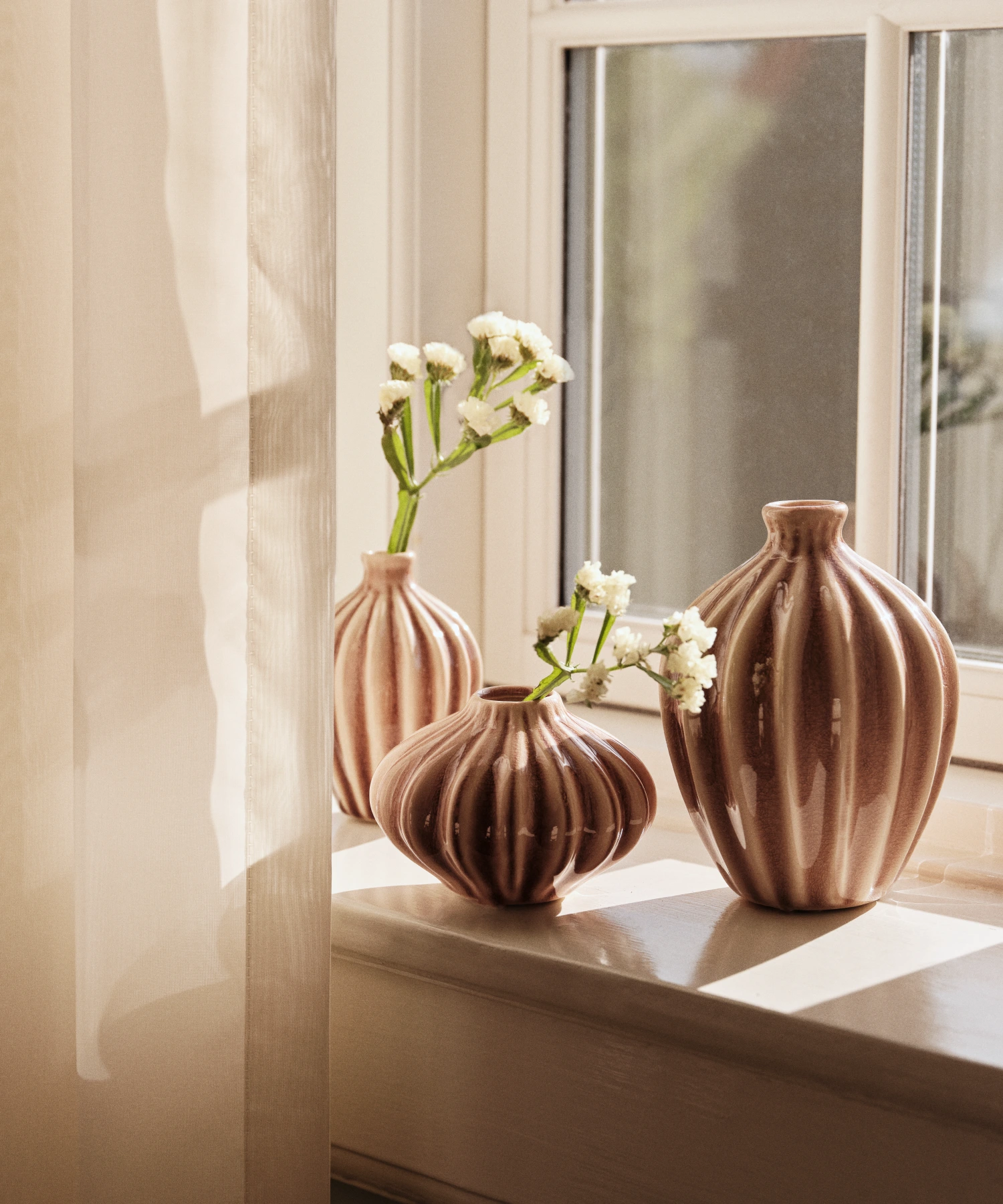Set de 3 vases en porcelaine Amalie - vert - Broste Copenhagen | Manoir Plume