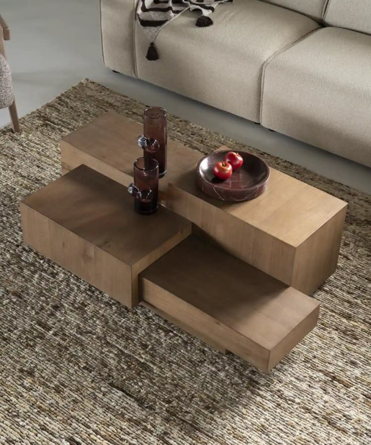 Table basse rectangulaire Quinten - marron - Eleonora | Manoir Plume