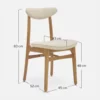 Chaise de salle à manger en tissu boucle 200-190 - beige - 366 Concept | Manoir Plume
