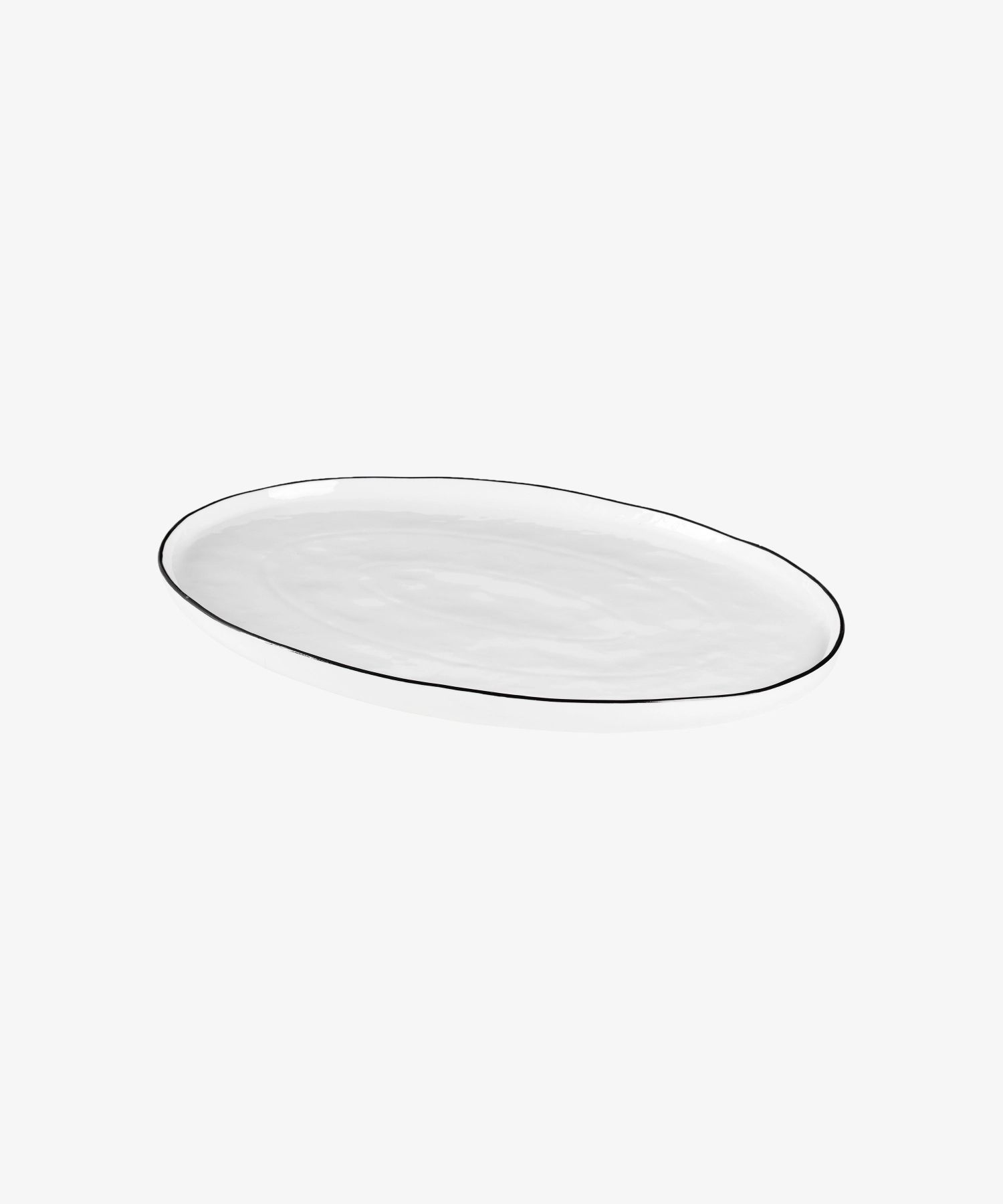 Plat à service ovale en porcelaine émaillée Salt 26,5 x 38,5 cm - blanc - Broste Copenhagen | Manoir Plume