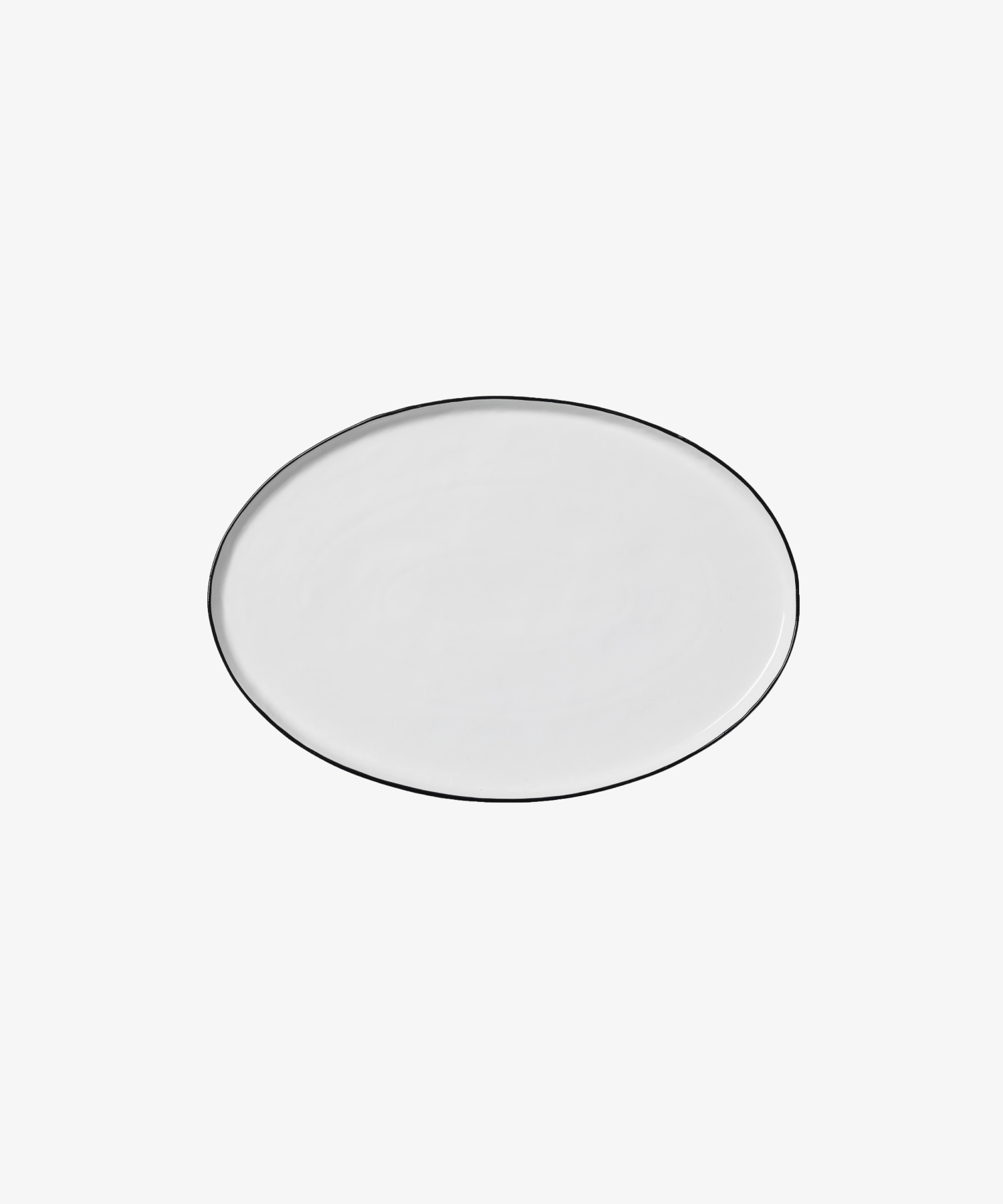 Plat à service ovale en porcelaine émaillée Salt 26,5 x 38,5 cm - blanc - Broste Copenhagen | Manoir Plume