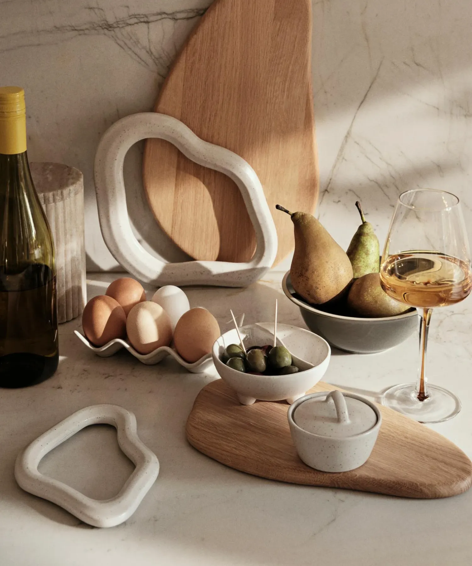 Set de 2 dessous de plat en grès émaillé Nordic Vanilla - crème - Broste Copenhagen | Manoir Plume