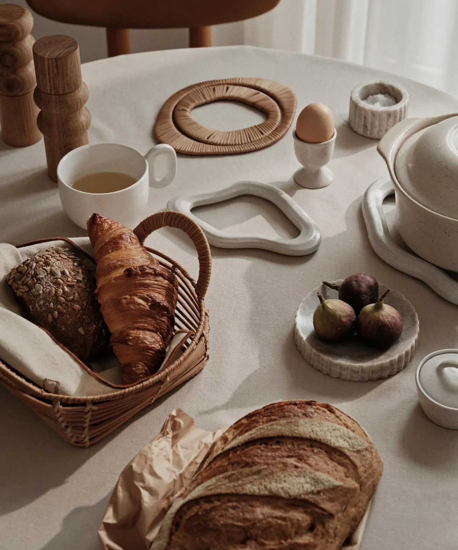 Set de 2 dessous de plat en grès émaillé Nordic Vanilla - crème - Broste Copenhagen | Manoir Plume