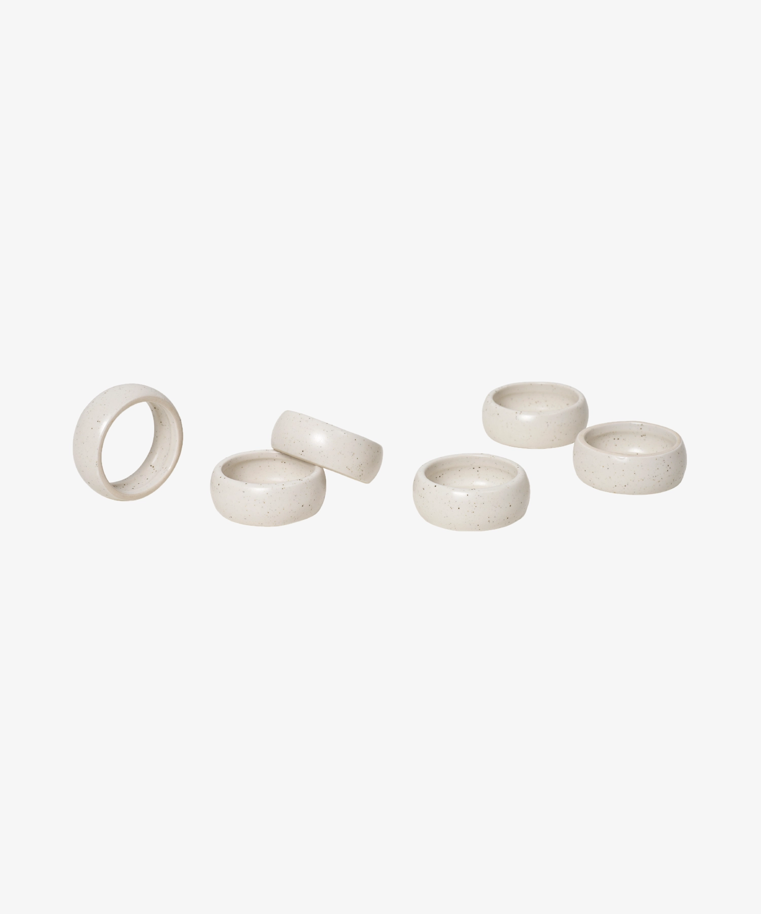 Set de 6 anneaux de serviette en grès émaillé Nordic Vanilla - crème - Broste Copenhagen | Manoir Plume
