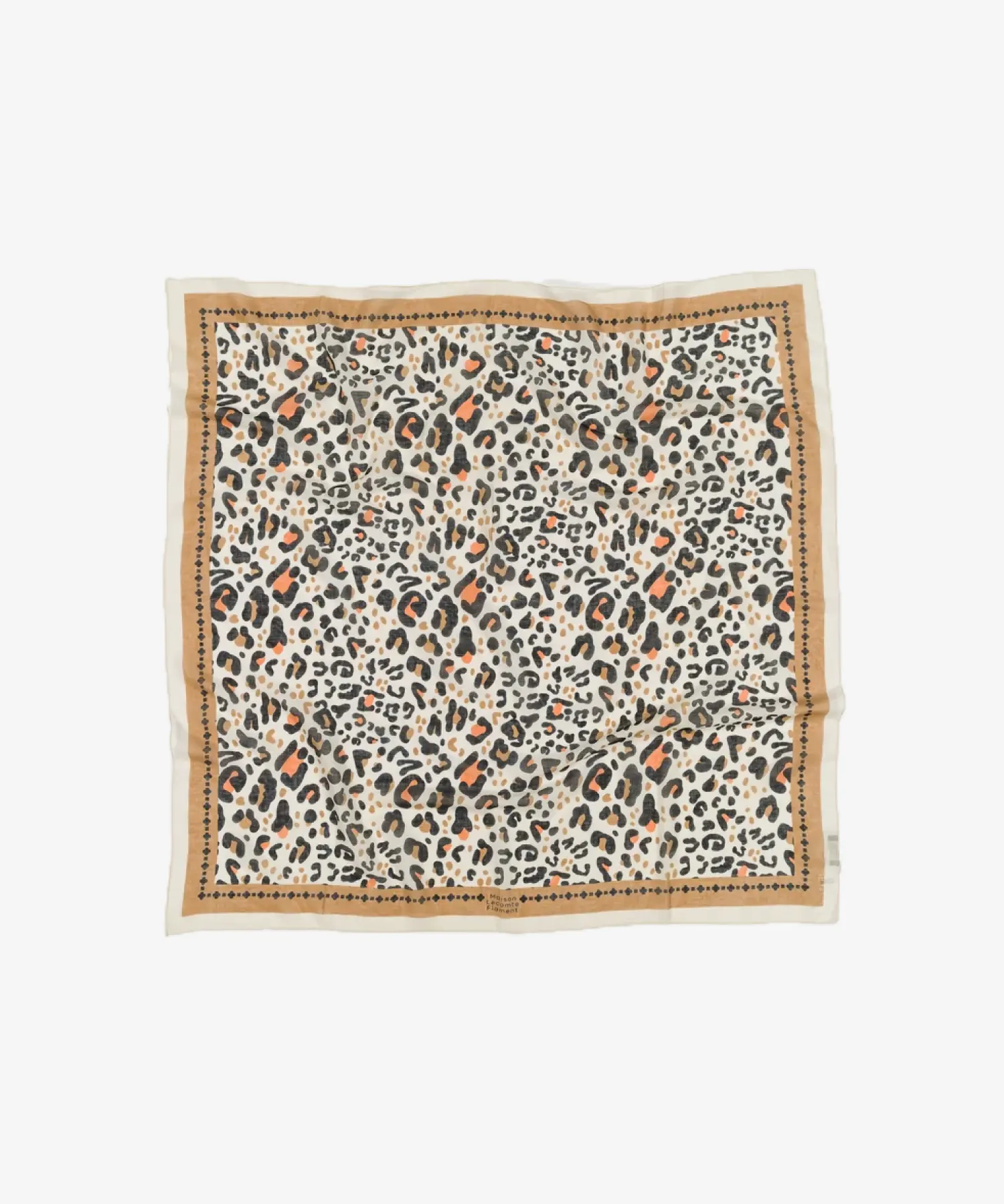 Foulard en coton Léo - beige et camel - Maison Lecomte Flament | Manoir Plume