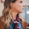 Foulard en coton Bandana - bordeaux - Maison Lecomte Flament | Manoir Plume