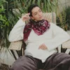 Foulard en coton Bandana - bordeaux - Maison Lecomte Flament | Manoir Plume