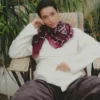 Foulard en coton Bandana - bordeaux - Maison Lecomte Flament | Manoir Plume