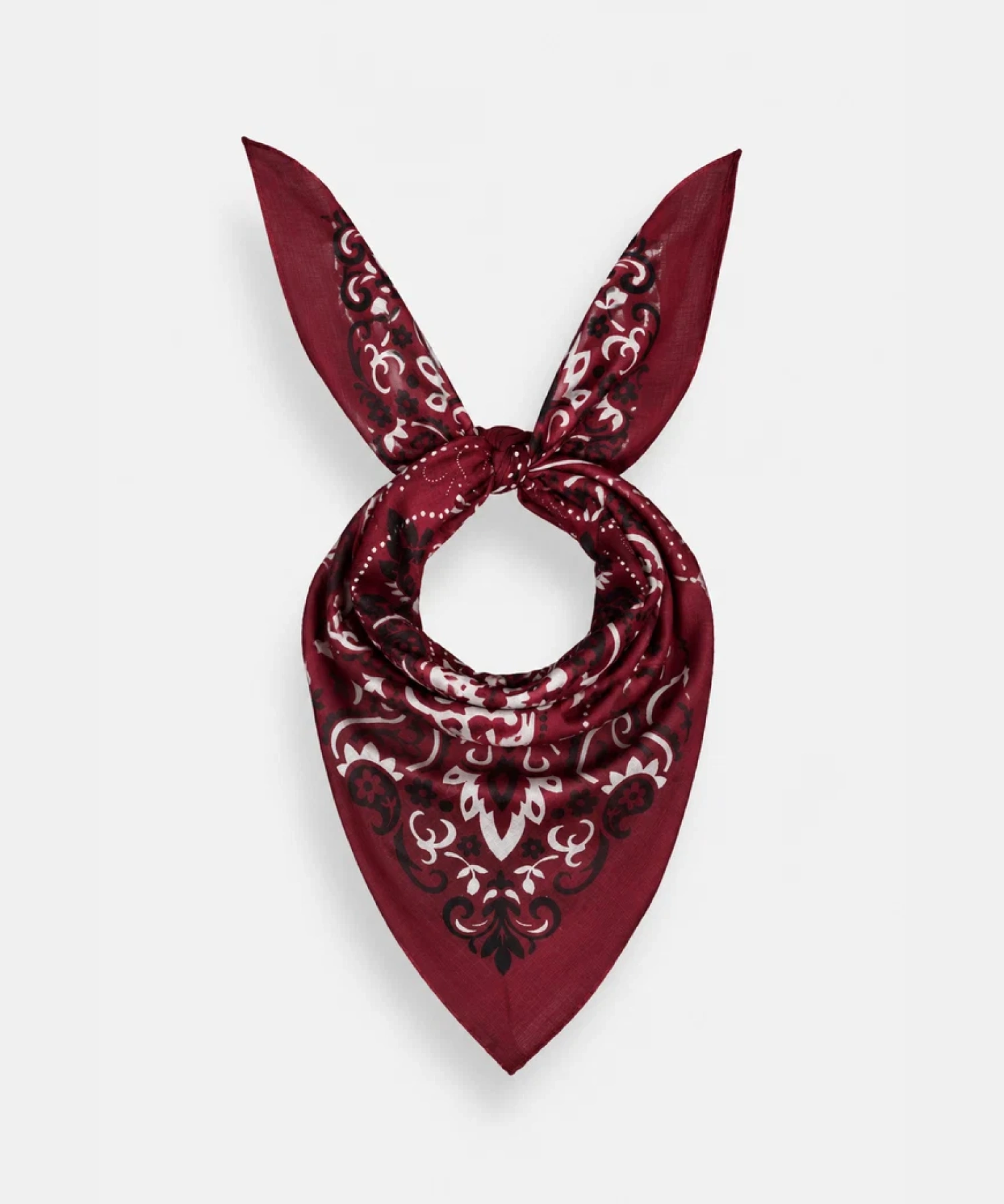Foulard en coton Bandana - bordeaux - Maison Lecomte Flament | Manoir Plume