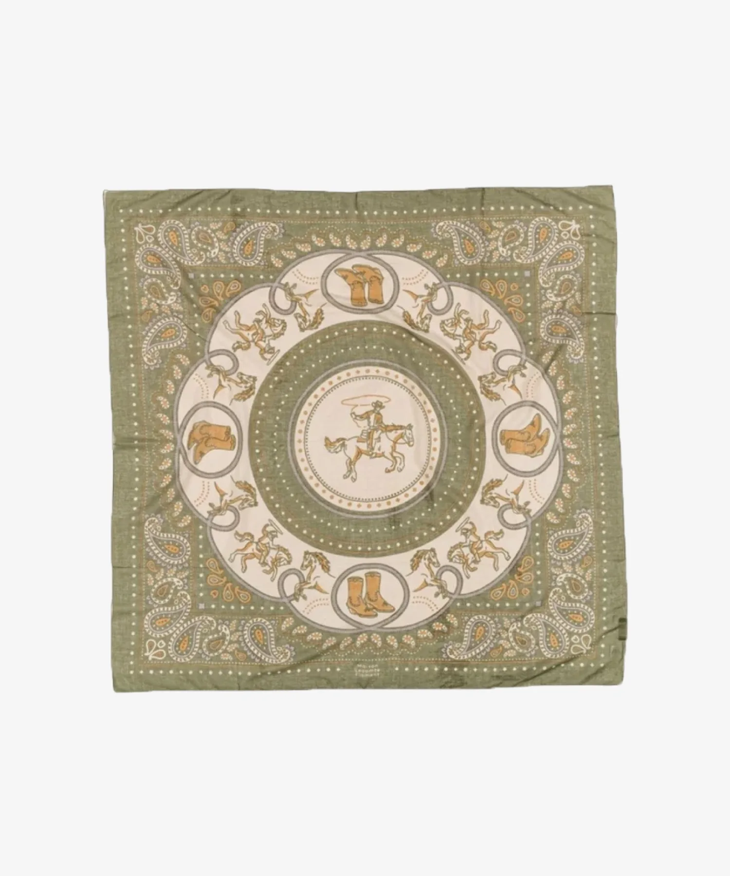 Foulard en coton Rodéo - kaki - Maison Lecomte Flament | Manoir Plume