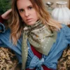 Foulard en coton Rodéo - kaki - Maison Lecomte Flament | Manoir Plume