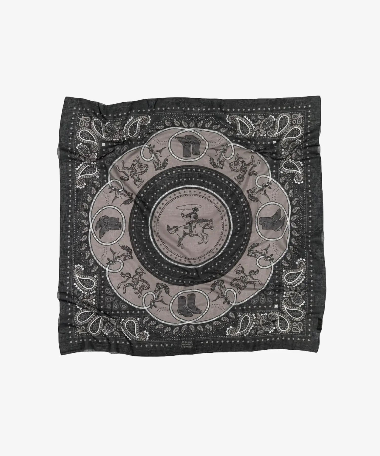 Foulard en coton Rodéo - noir - Maison Lecomte Flament | Manoir Plume